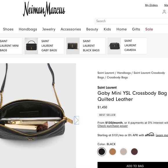 Yves Saint Laurent Gaby YSL Crossbody Bag in Quilted Leather - Picture 10 of 10